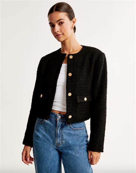 new look chanel style jacket|best Chanel style cropped jacket.